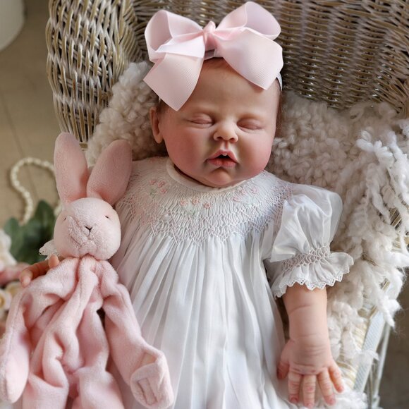 White Smocked Heirloom Bishop Dress Boutique 3-6 Months - Picture 3 of 6